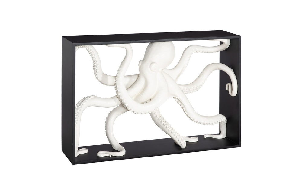 Phillips Collection Octo Framed Console Table - Sculptural Wood Design with White Resin Octopus for Stunning Interiors PH115679