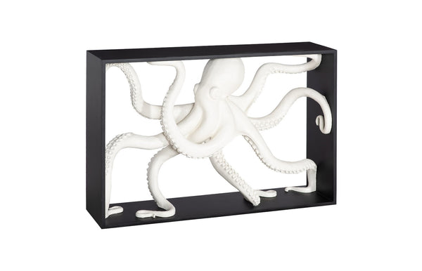 Phillips Collection Octo Console Table With Captivating Octopus Design, Unique Resin Art, Perfect For Stylish Interiors White,Black Resin Ph115679