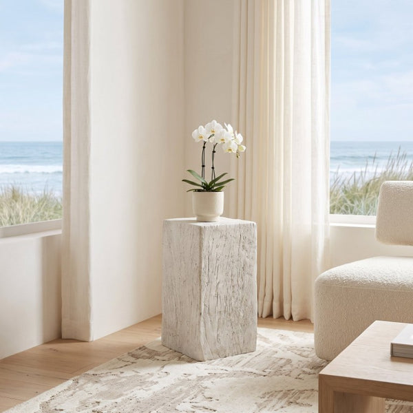 Phillips Collection Log Cross-Section Pedestal Resin Composite Display Stand for Indoor and Outdoor Use PH115680