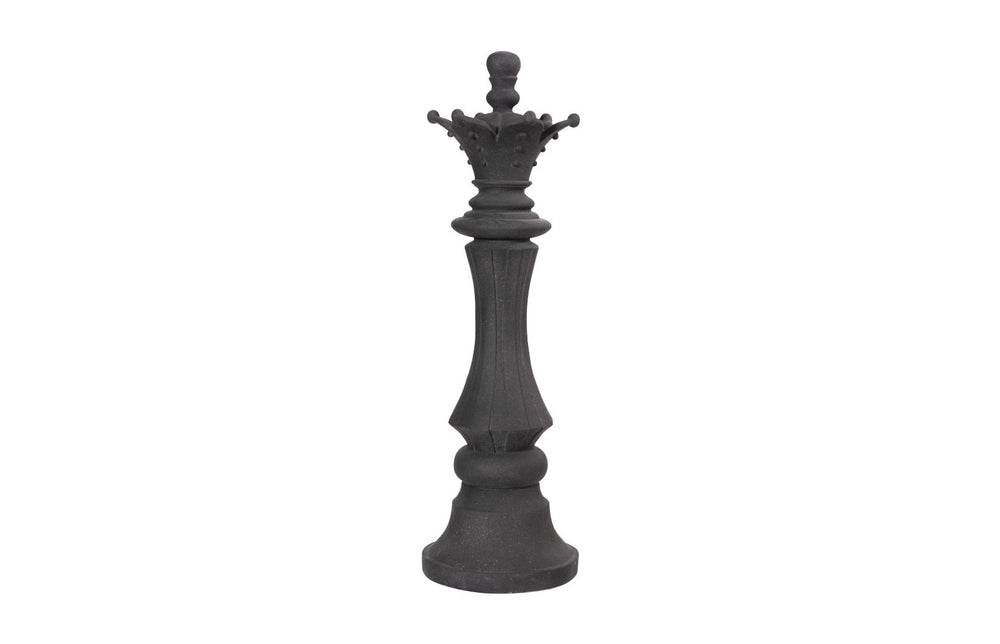 Phillips Collection Queen Chess Sculpture - Striking Black Cast Stone Art for Home & Garden - Timeless Elegance & Style PH115681