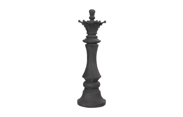 Phillips Collection Queen Chess Sculpture, Artisan-grade Cast Stone Piece For Indoor And Outdoor Game Lovers Black Resin Composite Ph115681