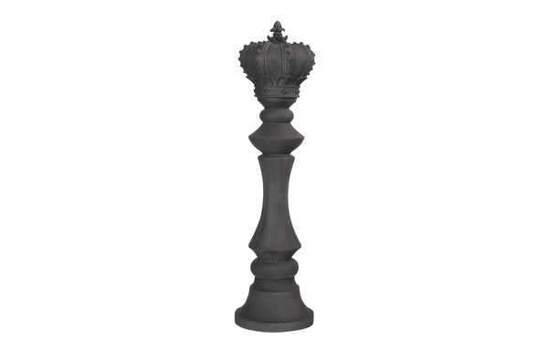 Phillips Collection King Chess Sculpture – Elegant Cast Stone Art Piece For Indoor And Outdoor Chess Enthusiasts Black Resin Composite Ph115682