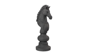 Phillips Collection Knight Chess Sculpture, Artisan-grade Cast Stone Piece For Indoor/Outdoor Game Enthusiasts Black Resin Composite Ph115683