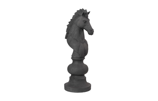 Phillips Collection Knight Chess Sculpture, Artisan-grade Cast Stone Piece For Indoor/Outdoor Game Enthusiasts Black Resin Composite Ph115683