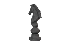 Phillips Collection Knight Chess Sculpture, Artisan-grade Cast Stone Piece For Indoor/Outdoor Game Enthusiasts Black Resin Composite Ph115683
