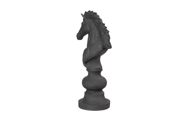 Phillips Collection Knight Chess Sculpture, Artisan-grade Cast Stone Piece For Indoor/Outdoor Game Enthusiasts Black Resin Composite Ph115683