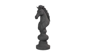 Phillips Collection Knight Chess Sculpture, Artisan-grade Cast Stone Piece For Indoor/Outdoor Game Enthusiasts Black Resin Composite Ph115683