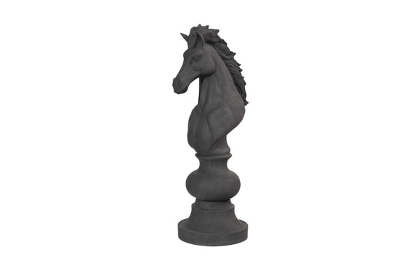 Phillips Collection Knight Chess Sculpture, Artisan-grade Cast Stone Piece For Indoor/Outdoor Game Enthusiasts Black Resin Composite Ph115683