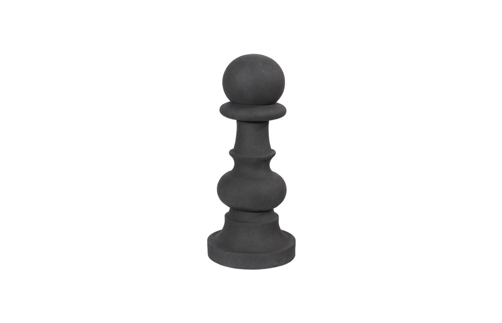 Phillips Collection Pawn Chess Sculpture - Elegant Handcrafted Black Stone Art for Indoor & Outdoor Spaces, 36" Tall PH115684