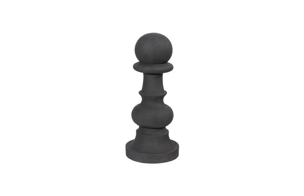 Phillips Collection Pawn Chess Sculpture - Elegant Handcrafted Black Stone Art for Indoor & Outdoor Spaces, 36" Tall PH115684