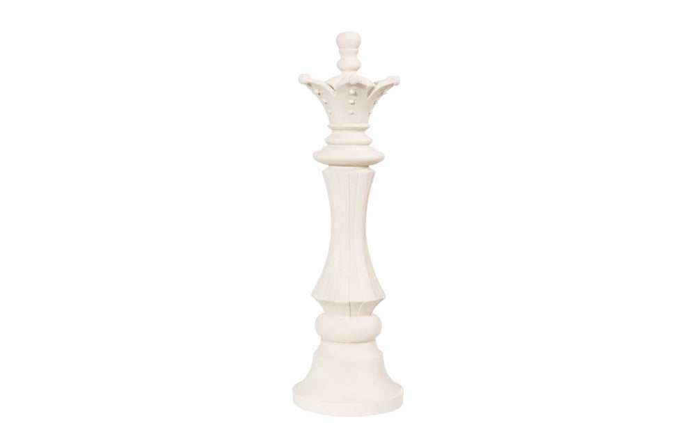 Phillips Collection Queen Chess Sculpture, Artisan-grade Cast Stone Piece For Indoor And Outdoor Game Lovers White Resin Composite Ph115685
