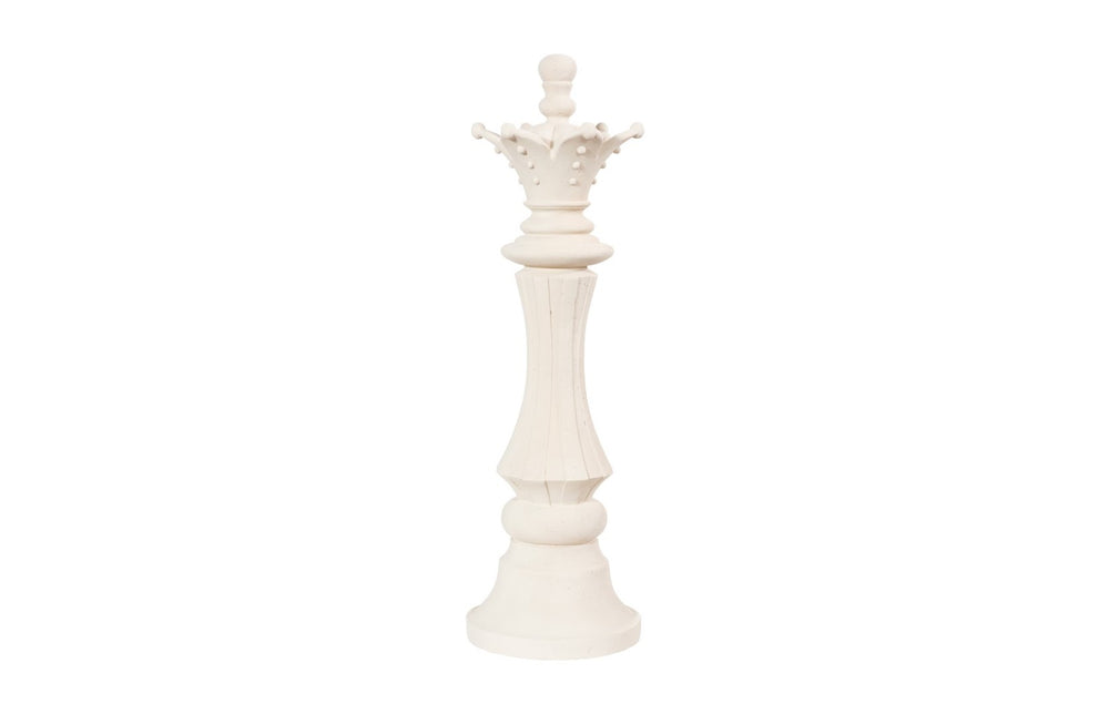 Phillips Collection Queen Chess Sculpture, Artisan-grade Cast Stone Piece For Indoor And Outdoor Game Lovers White Resin Composite Ph115685