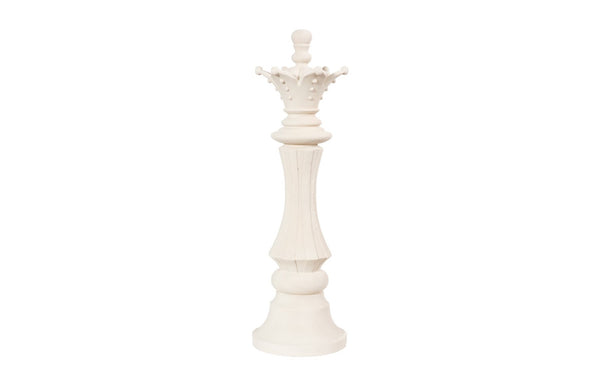 Phillips Collection Queen Chess Sculpture, Artisan-grade Cast Stone Piece For Indoor And Outdoor Game Lovers White Resin Composite Ph115685