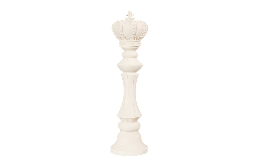 Phillips Collection King Chess Sculpture - Elegant Handcrafted White Resin Art for Indoor & Outdoor Décor Focal Point PH115686