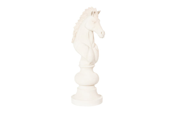 Phillips Collection Knight Chess Sculpture, Artisan-grade Cast Stone Piece For Indoor/Outdoor Game Enthusiasts White Resin Composite Ph115687