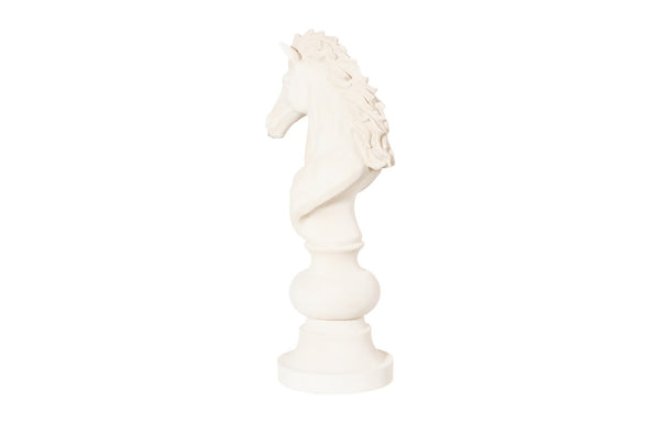 Phillips Collection Knight Chess Sculpture, Artisan-grade Cast Stone Piece For Indoor/Outdoor Game Enthusiasts White Resin Composite Ph115687