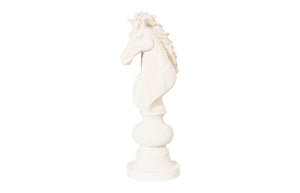 Phillips Collection Knight Chess Sculpture, Artisan-grade Cast Stone Piece For Indoor/Outdoor Game Enthusiasts White Resin Composite Ph115687