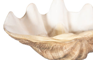 Phillips Collection Cast Clam Shell Bowl – Elegant Coastal Decor Piece For A Touch Of Ocean Charm In Your Home Beige,White Resin Ph115689