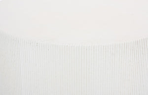 Phillips Collection Groovy Coffee Table – Modern White Stone Design With Unique Groove Edges For Indoor And Outdoor Use White Resin Ph115692