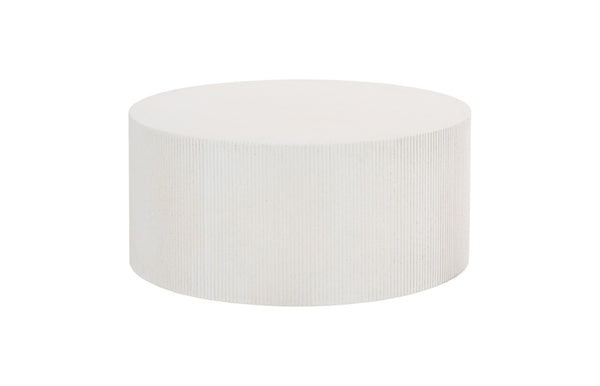 Phillips Collection Groovy Coffee Table – Modern White Stone Design With Unique Groove Edges For Indoor And Outdoor Use White Resin Ph115692