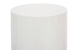 Phillips Collection Groovy Side Table - Chic White Stone Accent for Indoor & Outdoor Use, Easy to Clean, Versatile Design PH115693