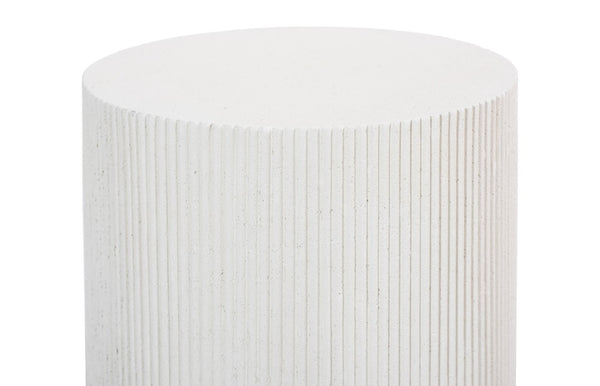 Phillips Collection Groovy Side Table - Chic White Stone Accent for Indoor & Outdoor Use, Easy to Clean, Versatile Design PH115693