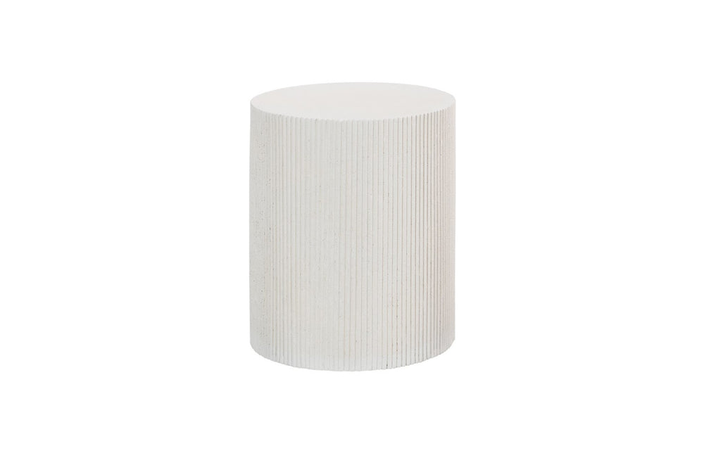 Phillips Collection Groovy Side Table - Chic White Stone Accent for Indoor & Outdoor Use, Easy to Clean, Versatile Design PH115693