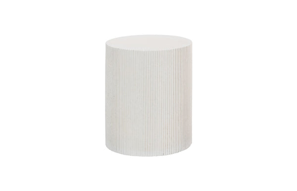 Phillips Collection Groovy Side Table - Chic White Stone Accent for Indoor & Outdoor Use, Easy to Clean, Versatile Design PH115693