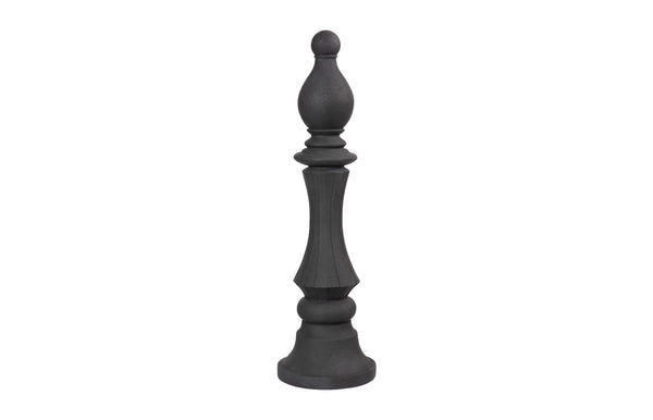 Phillips Collection Bishop Chess Sculpture - Elegant Indoor/Outdoor Accent Piece for Timeless Style and Durability Cast Stone Black PH115695