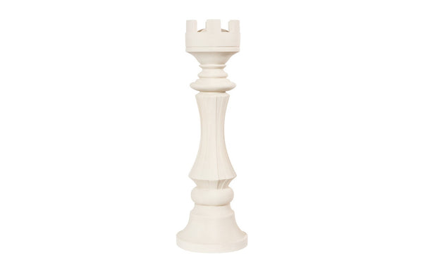 Phillips Collection Rook Chess Sculpture - Elegant Resin-Composite Design for Indoor and Outdoor Garden Decor Cast Stone White PH115697
