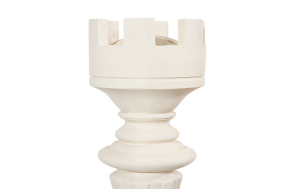 Phillips Collection Rook Chess Sculpture - Elegant Resin-Composite Design for Indoor and Outdoor Garden Decor Cast Stone White PH115697