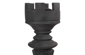Phillips Collection Rook Chess Sculpture - Elegant Resin-Composite Design for Indoor and Outdoor Garden Decor Cast Stone Black PH115698