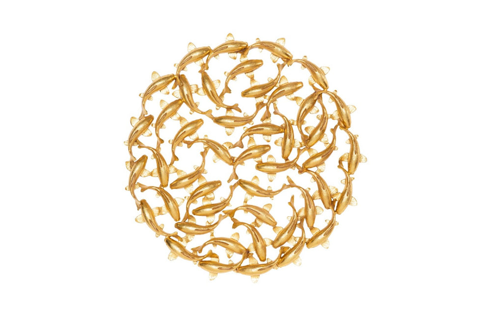 Phillips Collection Koi Wall Art Sculpture in Radiant Gold Leaf – Elegant Decorative Accent for Tranquil Spaces PH115920