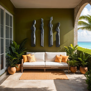 Phillips Collection Cast Sculptural Wall Art - Elegant Abstract Female Form in Weathered Stone Finish for Home Décor Splinter Stone Finish PH116044