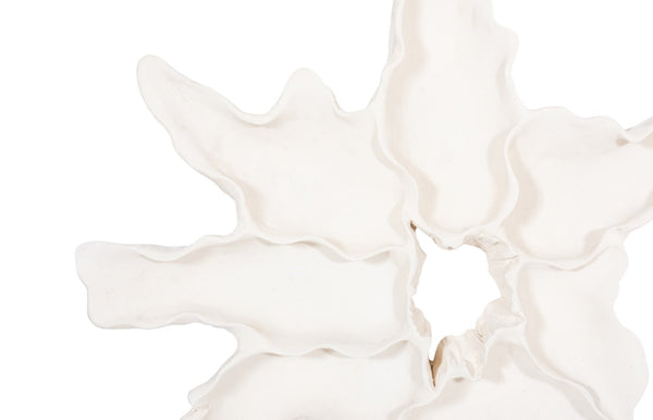 Phillips Collection Contour Cast Organic Flower Wall Art - Lightweight Whitestone Design For Indoor & Outdoor Spaces Off White Resin Ph116132