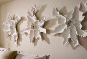 Phillips Collection Contour Cast Root Flower Wall Art – Lightweight Off-White Resin for Modern Indoor & Outdoor Spaces PH116132
