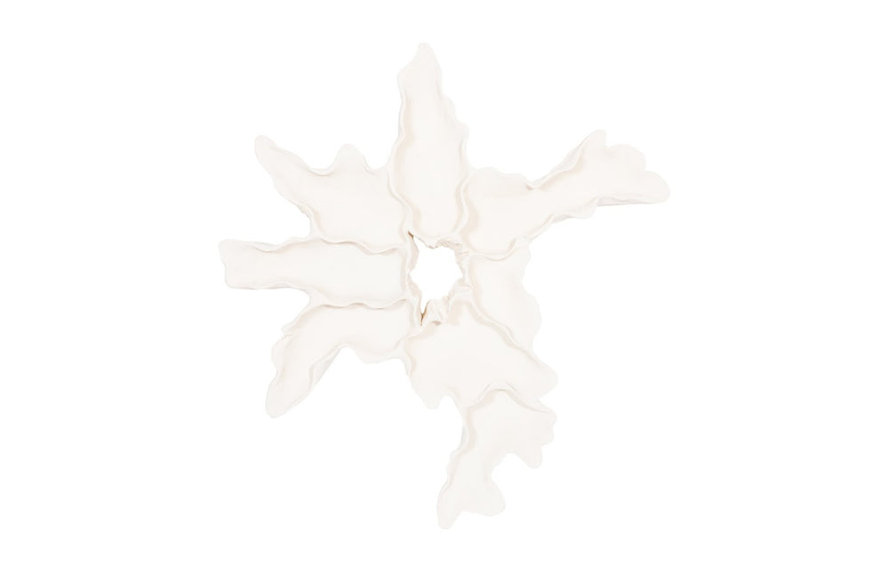 Phillips Collection Contour Cast Organic Flower Wall Art - Lightweight Whitestone Design For Indoor & Outdoor Spaces Off White Resin Ph116132