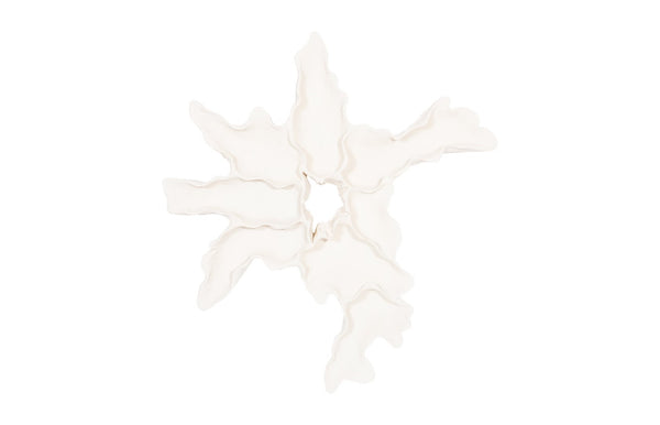 Phillips Collection Contour Cast Organic Flower Wall Art - Lightweight Whitestone Design For Indoor & Outdoor Spaces Off White Resin Ph116132