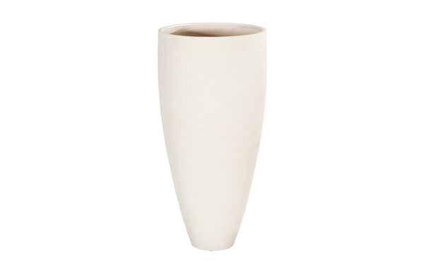 Phillips Collection Flora Grande Planter - Elevate Your Space With Elegant Resin Design And Textured White Finish Off White Resin Ph116323