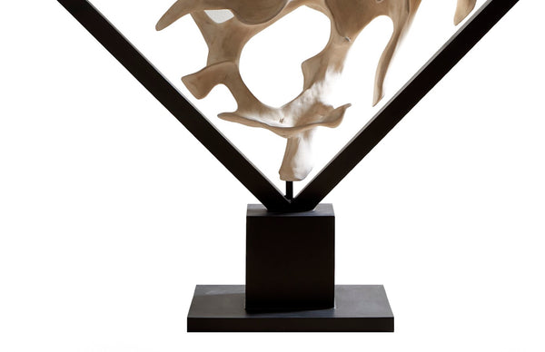 Phillips Collection Cast Revolving Diamond Sculpture - Unique Organic Root Design With Elegant White Stone Finish Black,White Resin Ph116838