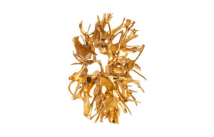 Phillips Collection Cast Resin Root Sculpture Hand Finished Gold Leaf Statement Art for Living Rooms PH116916
