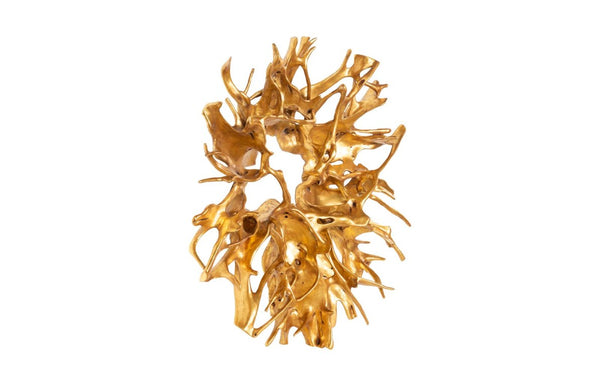 Phillips Collection Cast Resin Root Sculpture Hand Finished Gold Leaf Statement Art for Living Rooms PH116916