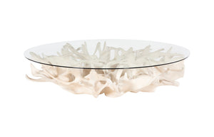 Phillips Collection Cast Root Coffee Table - Nature-inspired Art Piece For Elegant Living Spaces And Unique Décor Off White Resin Ph117055