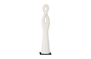 Phillips Collection Twisted Sculpture: Striking Abstract Art Piece For Modern Outdoor Spaces With Elegant Finish Off White Resin Ph117184