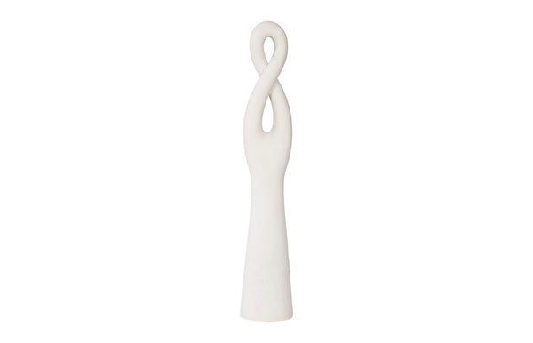 Phillips Collection Twisted Sculpture: Striking Abstract Art Piece For Modern Outdoor Spaces With Elegant Finish Off White Resin Ph117184