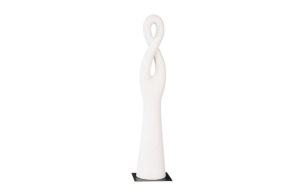 Phillips Collection Twisted Sculpture: Striking Abstract Art Piece For Modern Outdoor Spaces With Elegant Finish Off White Resin Ph117184