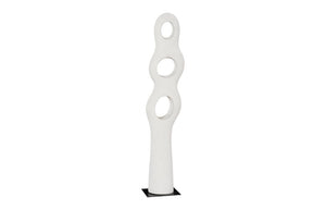 Phillips Collection Triple Interlocking Circle Tall Resin Sculpture with Aged Stone Finish for Patio or Entryway PH117185