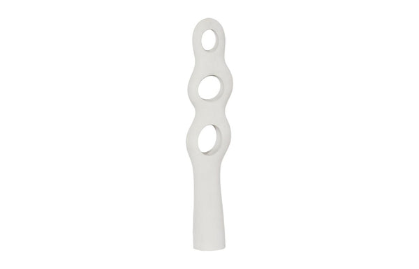 Phillips Collection Triple Interlocking Circle Tall Resin Sculpture with Aged Stone Finish for Patio or Entryway PH117185