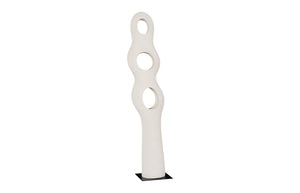 Phillips Collection Triple Interlocking Circle Tall Resin Sculpture with Aged Stone Finish for Patio or Entryway PH117185
