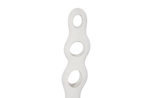 Phillips Collection Triple Interlocking Circle Tall Resin Sculpture with Aged Stone Finish for Patio or Entryway PH117185